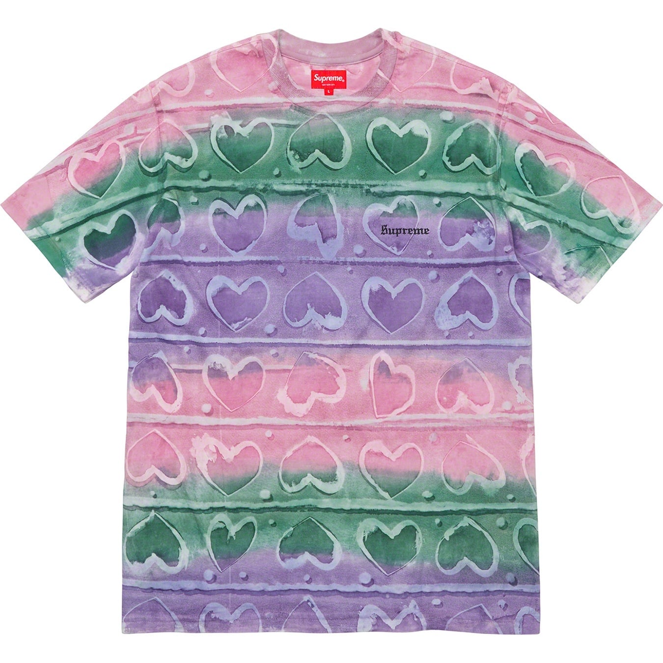 Hearts Dyed S/S Top view 3